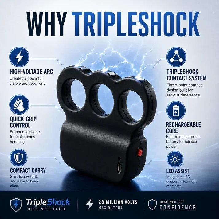 👑2026 TripleShock Stun Device – Powerful Personal Defense & Deterrent Protection