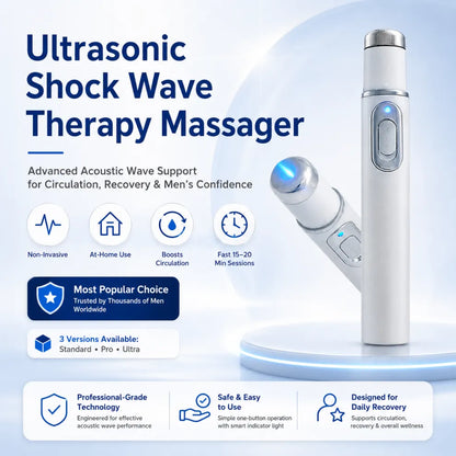 Advanced Acoustic Shockwave Therapy restores penile tissue health to enhance rise rigidity, stamina, and male performance confidence, relieving muscle pain, joint stiffness, tendon discomfort📈