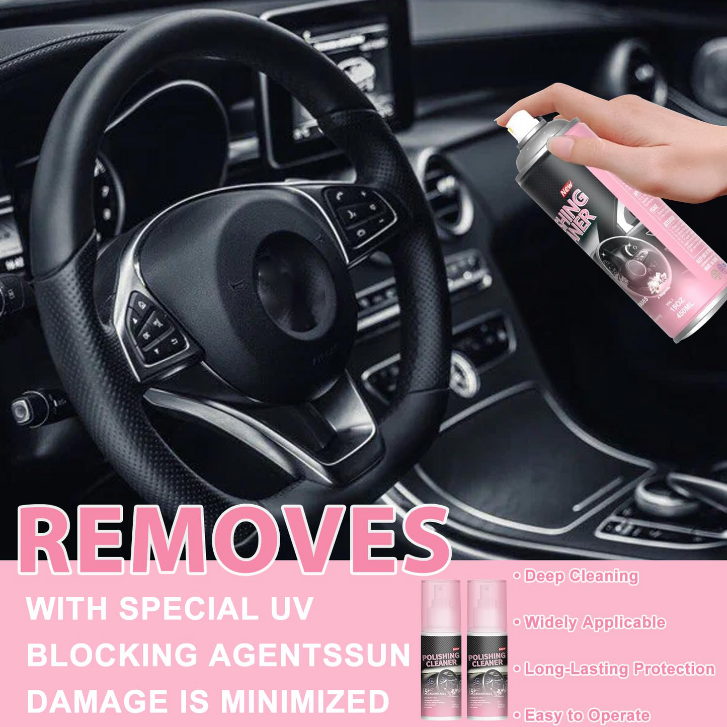 🔥LAST DAY 49% OFF - Polishing Cleaner, Car Interior Cleaner（upsell）