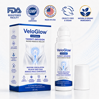 VeloGlowTM 0.05mm Target-Infusion Micro-Needle Roller — Restores Tissue Health, Enhances Rigidity & Stamina, Relieves Muscle & Joint Discomfort📈