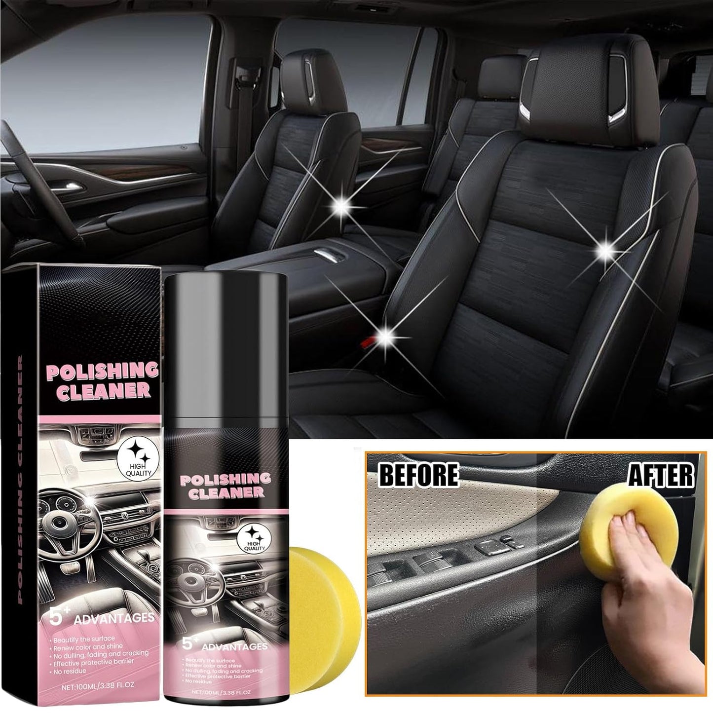 🔥LAST DAY 49% OFF - Polishing Cleaner, Car Interior Cleaner（upsell）