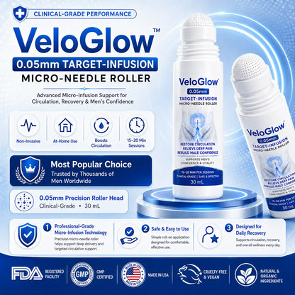 VeloGlowTM 0.05mm Target-Infusion Micro-Needle Roller — Restores Tissue Health, Enhances Rigidity & Stamina, Relieves Muscle & Joint Discomfort📈