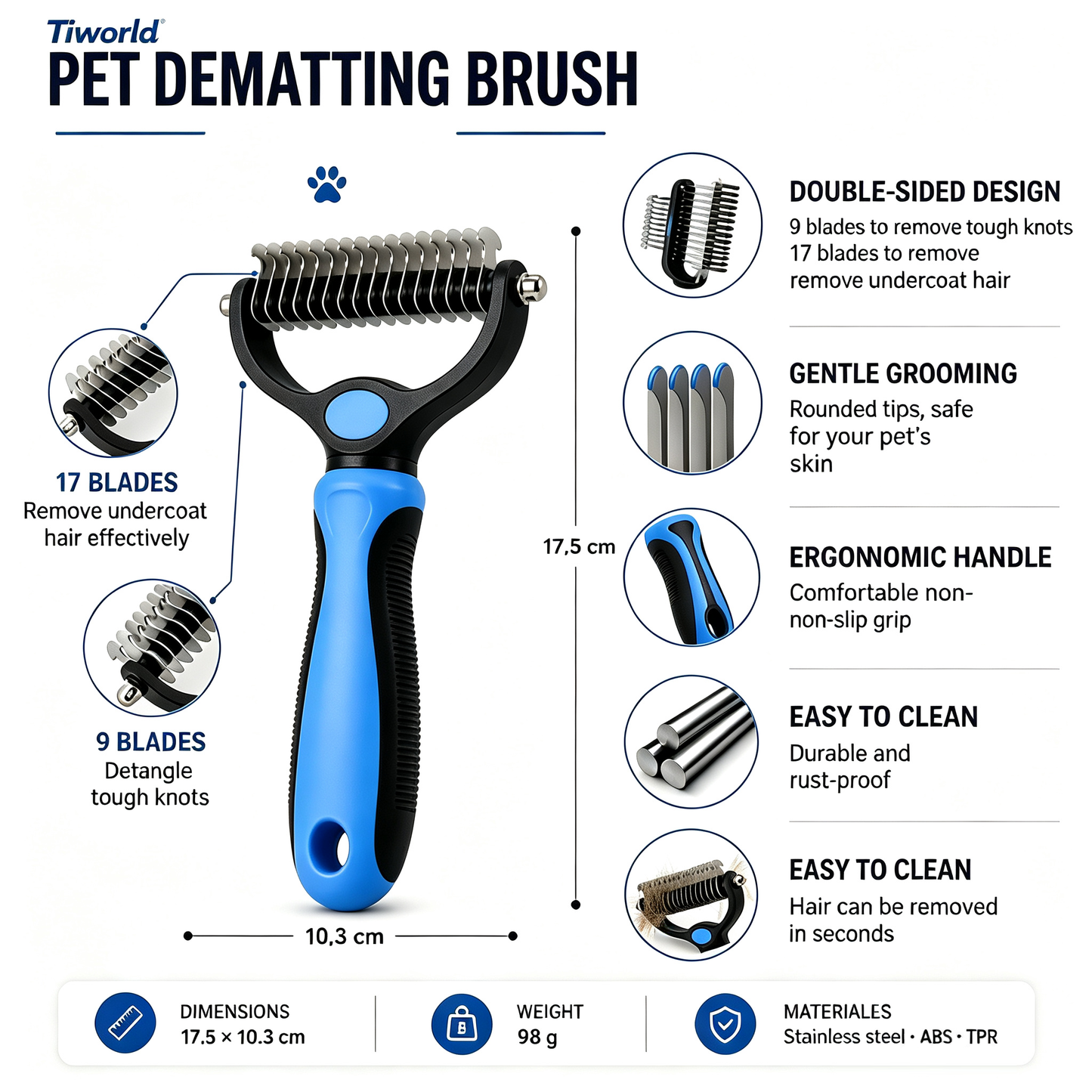 Tiworld™ - Gently removes loose dead fur