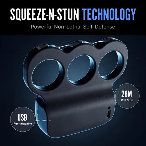 Triple Contact Personal Protector – Rechargeable Electric Deterrent Device with LED Flashlight