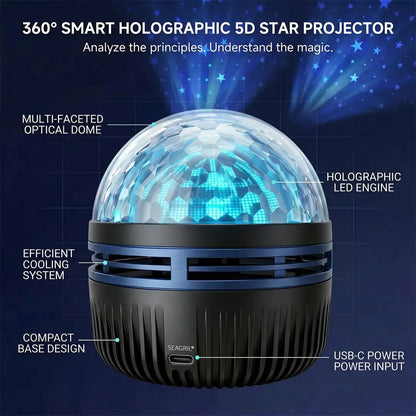 Official Store | 💕🎁SEAGRIL® 360° Smart Holographic Starry Sky Projector (HD Smart Dynamic 5D)