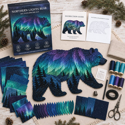 ⏳Last Day 49% OFF - 🌌🐺Northern Lights Wildlife DIY Patchwork Kit