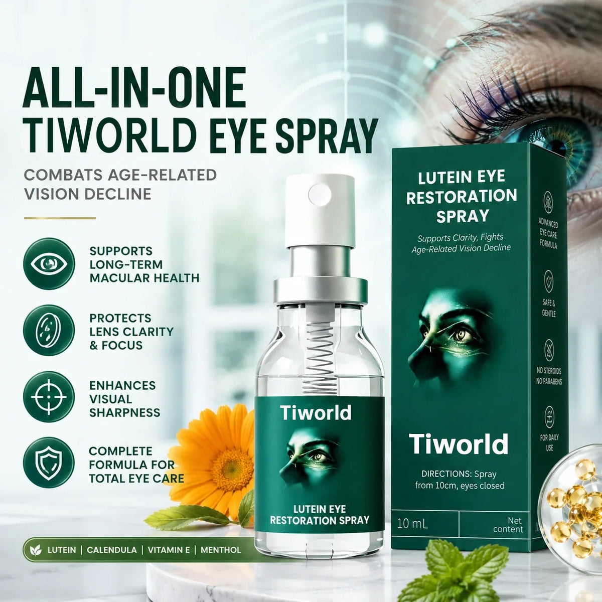 Lutein Eye Care Spray — 10-Second Daily Routine