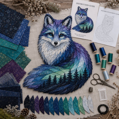 ⏳Last Day 49% OFF - 🌌🐺Northern Lights Wildlife DIY Patchwork Kit