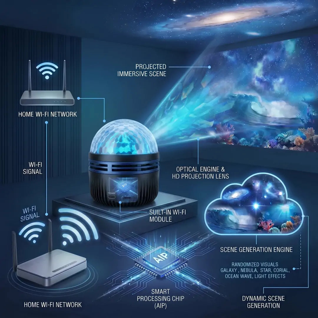 Official Store | 💕🎁SEAGRIL® 360° Smart Holographic Starry Sky Projector (HD Smart Dynamic 5D)