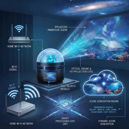 Official Store | 💕🎁SEAGRIL® 360° Smart Holographic Starry Sky Projector (HD Smart Dynamic 5D)