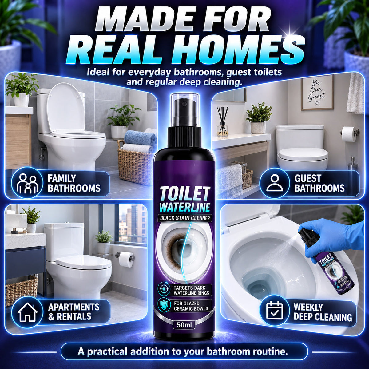 🥳2026 HOT SALE🚽🌟 Cleaner – concentrated blue gel clings to vertical stains✅