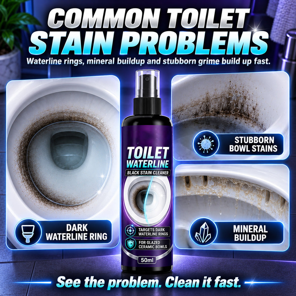 🥳2026 HOT SALE🚽🌟 Cleaner – concentrated blue gel clings to vertical stains✅
